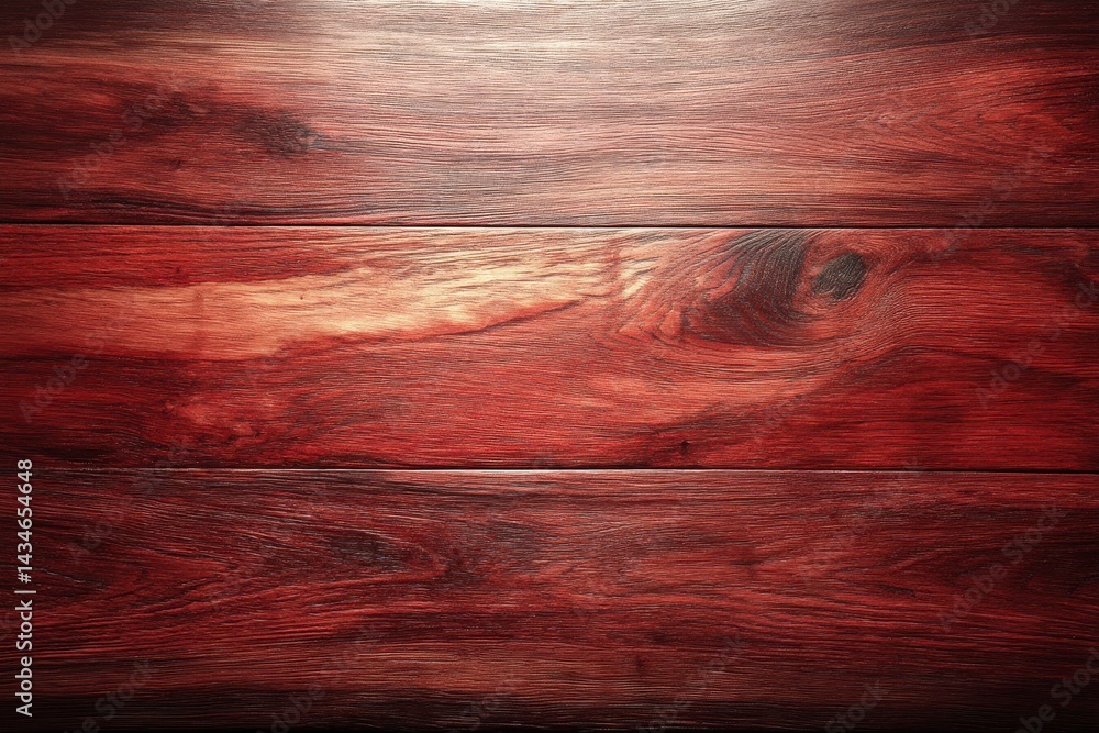 Poster rich mahogany wood grain surface with warm red tones, showing natural patterns, creating a classic a