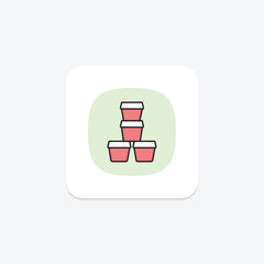 Clay Pots Stack, vector, pixel perfect, illustrator file