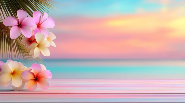 Tropical beach, beautiful background with copy space