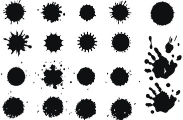 Black Ink Splatter and Handprint Collection