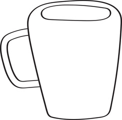 Lined Mug Hand Drawn Illustration