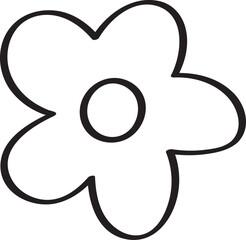 Lined Flower Hand Drawn Doodle Blossom
