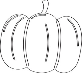 Lined Pumpkin Vegetable Illustration