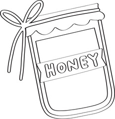 Lined Honey Jar Product Illustration