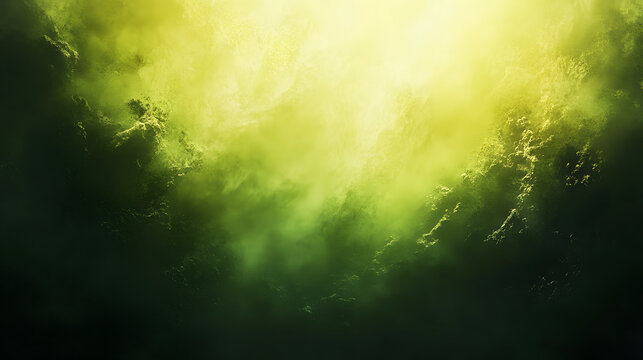 Celestial Green Hues: An ethereal display of vibrant green and golden light bursts forth, as if an unseen energy illuminates the atmosphere. - Powered by Adobe