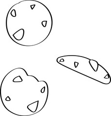 Lined Traditional Chocolate Chip Cookies Illustration