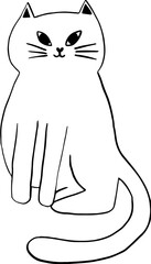 Cute Cartoon Seamless Cat Hand Drawn Illustration