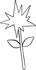 Fototapeta premium Lined Flower Hand Drawn Doodle Blossom