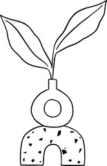 Lined Plant Floral Vase Interior Decoration