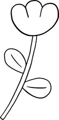 Lined Flower Hand Drawn Doodle Blossom