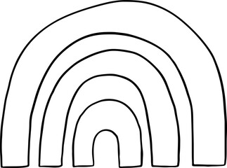 Lined Abstract Shape Art Hand Drawn