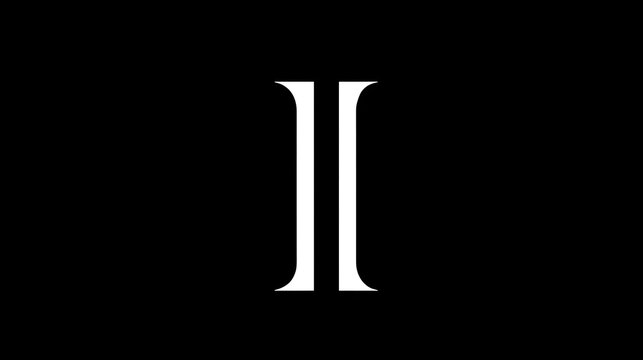 Roman Numeral Two: Elegant stylized roman numeral two in white against a black background. Clean and minimalist design.