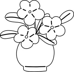 Lined Plant Floral Vase Interior Decoration