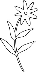 Lined Flower Hand Drawn Doodle Blossom
