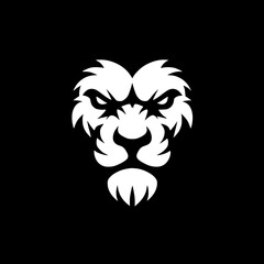 Lion face silhouette