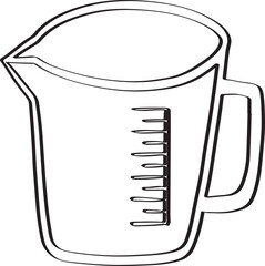 Lined Measuring cup Cooking and Baking Utensil Hand Drawn