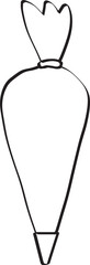 Lined Pastry Bag Cooking and Baking Utensil Hand Drawn