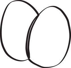 Lined Egg Cooking and Baking Ingredient Hand Drawn