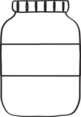 Lined Jar Cooking and Baking Utensil Hand Drawn