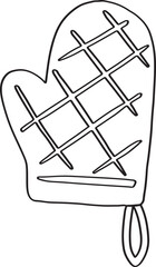 Lined Cooking Oven Glove Hand Drawn