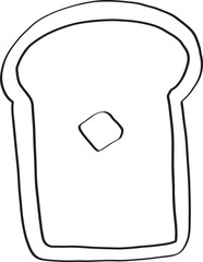 Lined Toast with Butter Bread Bakery element Hand Drawn