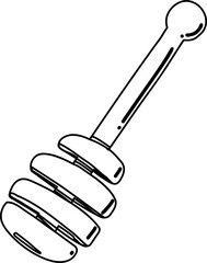 Lined Wooden Honey Dipper Illustration