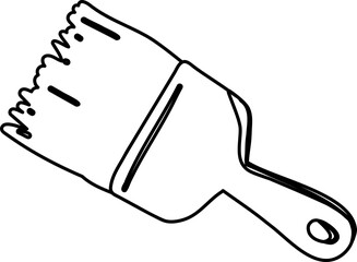 Lined Paint Brush Hand Drawn