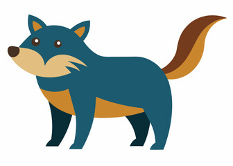 Obraz premium Animated Fox: An illustrated fox with striking blue fur and a playful demeanor stands confidently. Its design embodies the charm and allure of this iconic animal.
