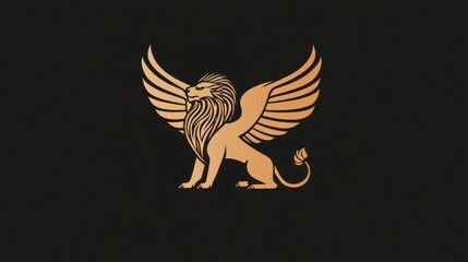 Obraz premium Winged Lion Symbol on Dark Background (1)