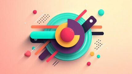 Obraz premium Colorful abstract circular design, a vibrant and modern artwork for backgrounds, posters, digital art projects