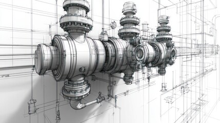 Industrial Piping System Blueprint