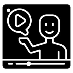 Contetnt Video Solid Icon