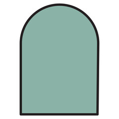 Half Arch Line Geometric Brutalist Shape