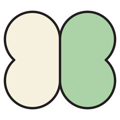 Butterfly Wings Geometric Brutalist Shape 