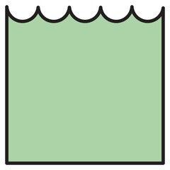 Wavy Top Frame Geometric Brutalist Shape