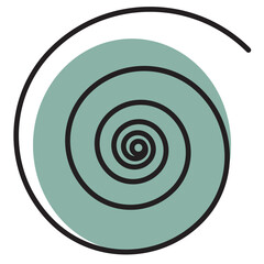 Spiral Shape Geometric Brutalist Shape