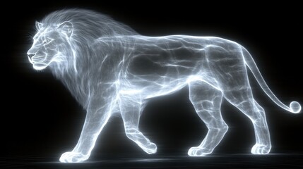 Glowing Lion Silhouette