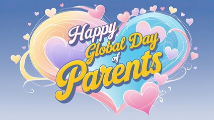 Vibrant Happy Global Day of Parents Hearts Celebration Background