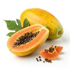 papaya isolated on white