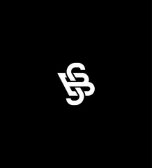 Abstract SB monogram logo design, modern minimalist, white, black