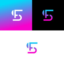 Modern Gradient FS  or SF Logo Design Abstract, Creative, Minimalist, Stylish, Colorful, Branding, Identity