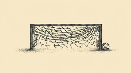 Empty Soccer Goal on Sandy Field