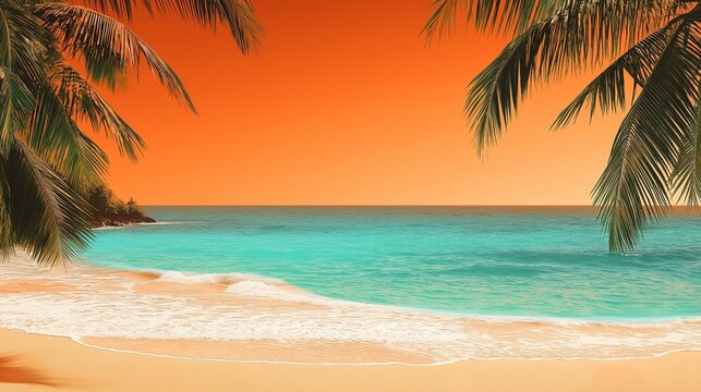 Tropical calm summer background with copy space