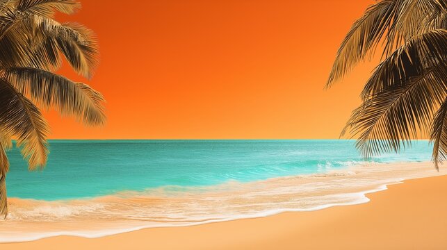 Tropical calm summer background with copy space
