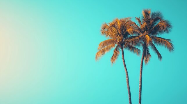 Tropical calm summer background with copy space