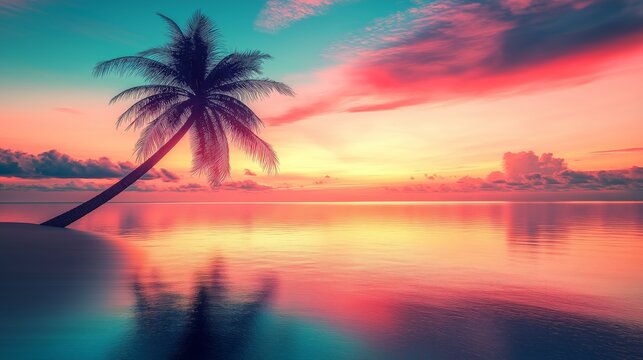 Tropical calm summer background with copy space