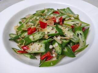 Ocra sautee with chilli