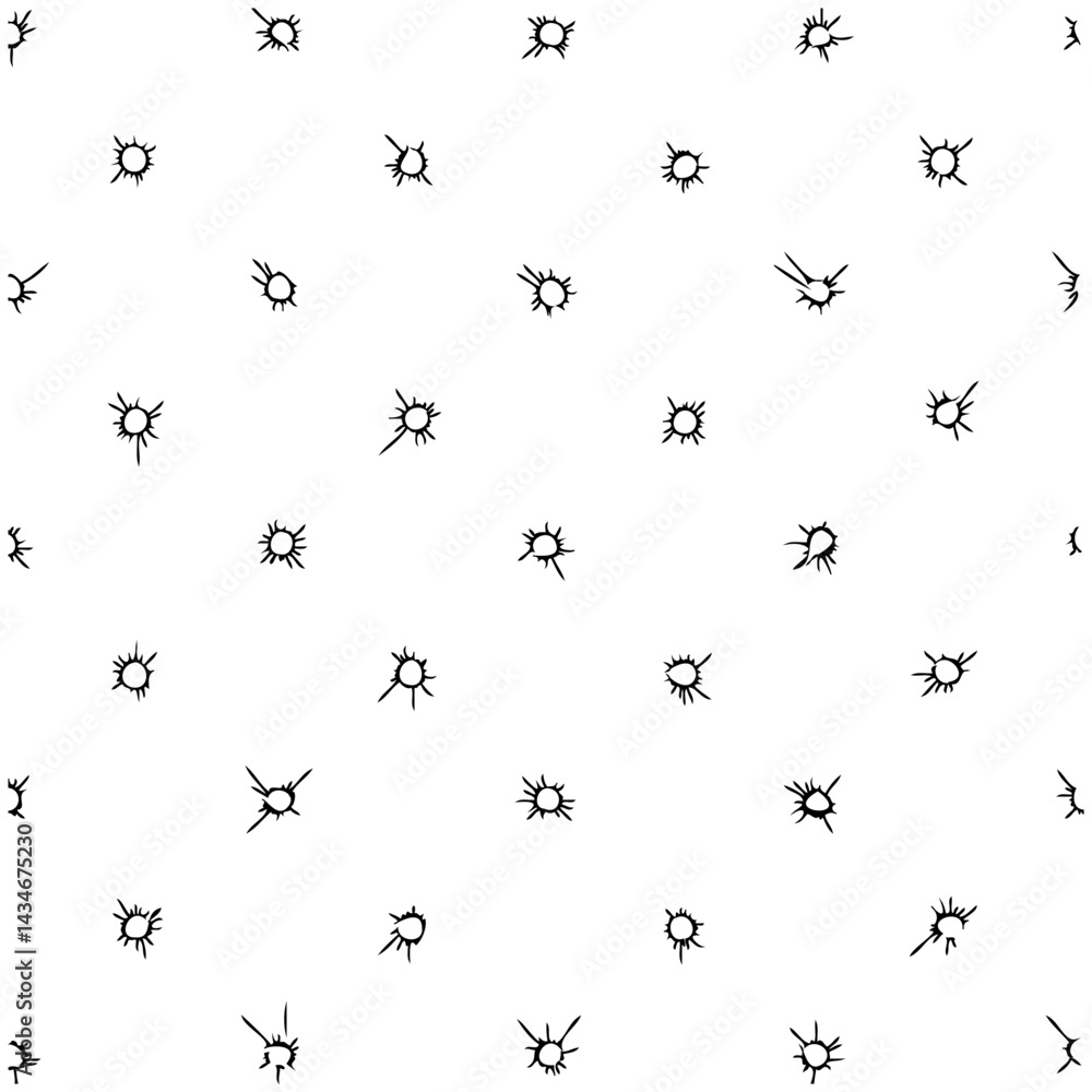 Poster abstract radial pattern of geometric shapes on a white background