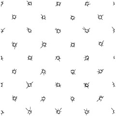 Abstract radial pattern of geometric shapes on a white background