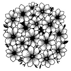 Monochrome Floral Arrangement: Delicately Crafted Black and White Flower Design